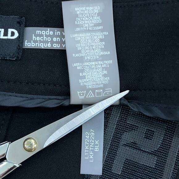 Karl Lagerfeld Womens Size 0 Logo Taping Compression Pant Stretch Black - Picture 11 of 13